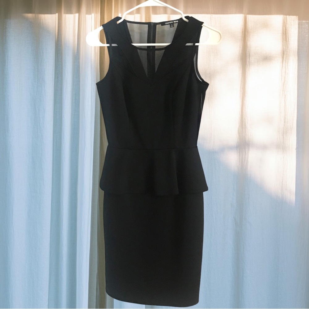 Gianni-Bini Black Cocktail Dress W/ Peplum Waist Sz 0 NWT